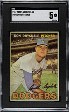 1967 Topps Venezuelan #295 Don Drysdale Venezuela, SPANISH BACK SGC 5 NICE!