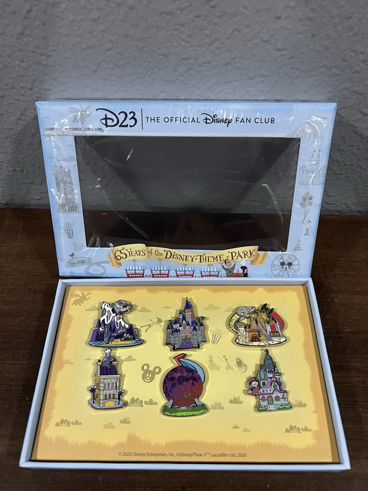 Disney D23 Celebrates 65 Years of the Disney & Theme Park 6 Pin Set LE