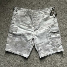 Rothco BDU Combat White Camo Cargo Shorts Mens Large L Regular Cotton Poly New 