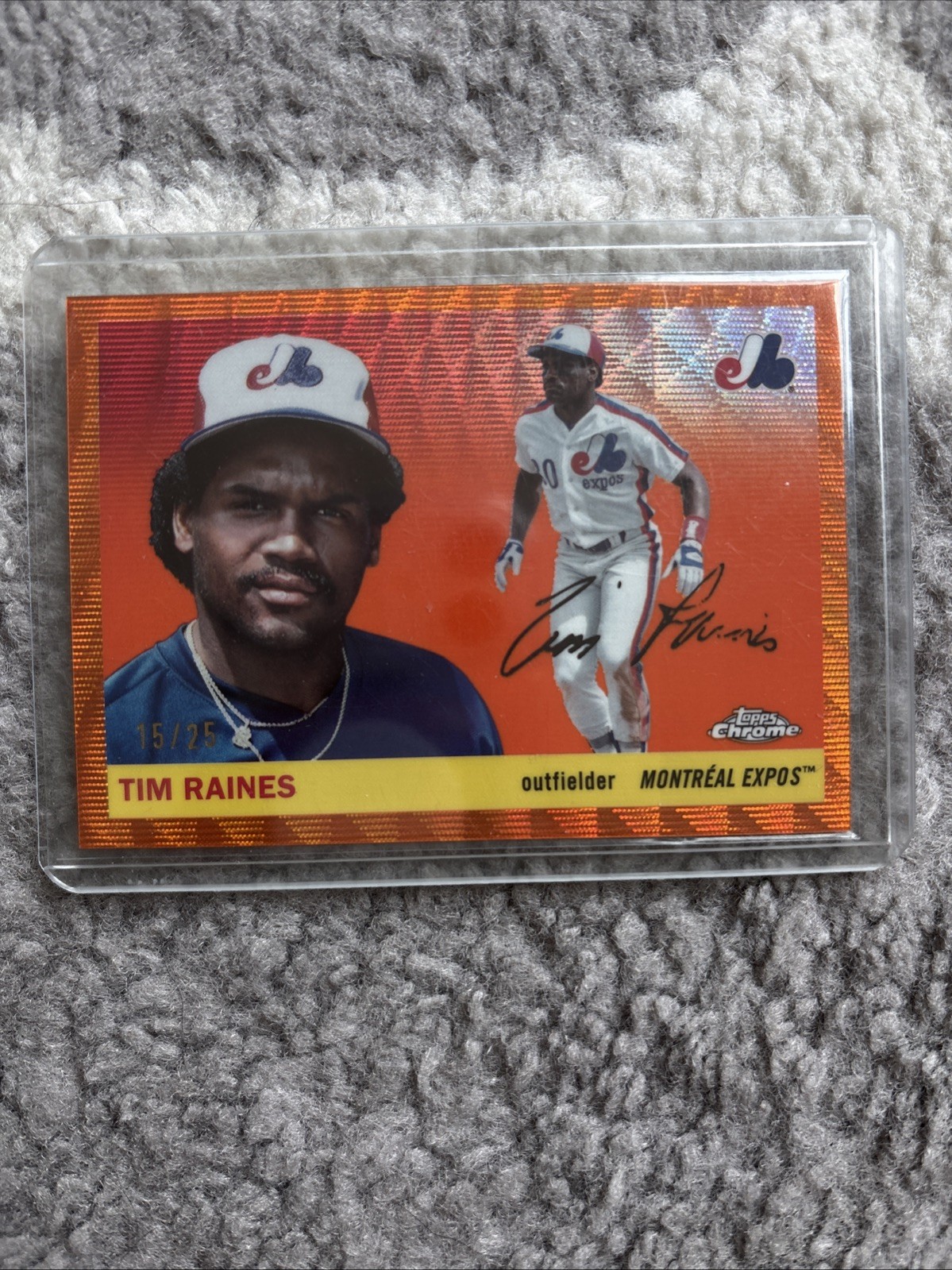 2025 Topps Chrome Platinum Tim Raines #476 True Orange Refractor /25 