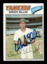1977 Topps    71 Dock Ellis signed auto autograph  crisp blue sharpie, rare  JBN