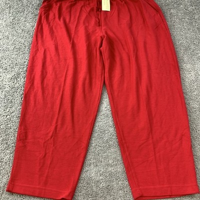 NWT Classic Elements Pants Women's 24W 26WP Red Elastic Waist Knit Cotton Blend