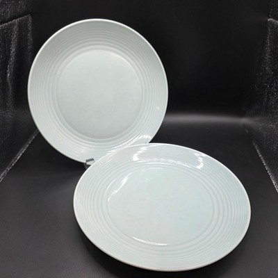 Royal Doulton Gordon Ramsay Maze Light Blue Grey Salad Plates Lot of 2 8.75in