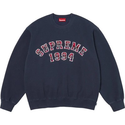 Supreme Plaid Arc Crewneck Sweatshirt in Navy - Size XXL | eBay