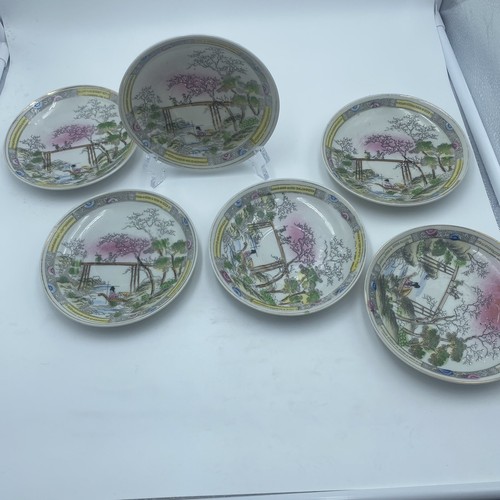 Vintage kleiner Porzellan handbemalter japanischer Teller Untertassen wunderschön! 6 Stück - Bild 8 von 11