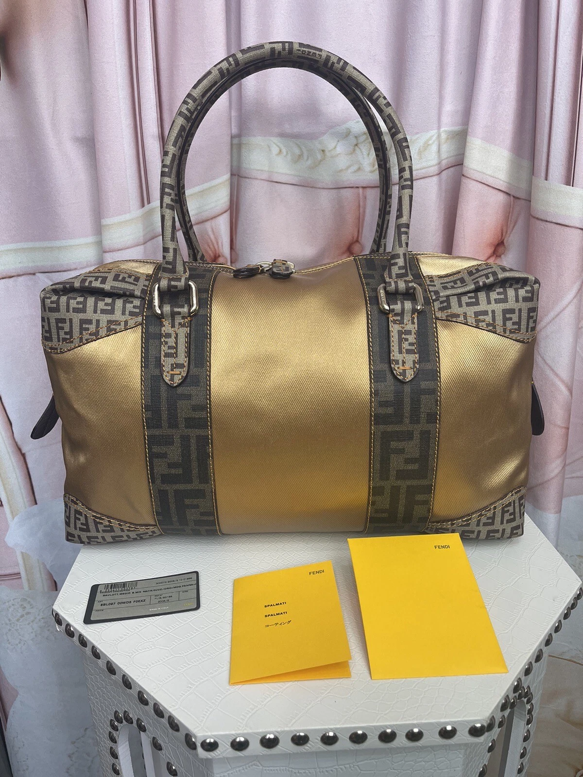 Borsa Boston Fendi tela Metallica Zucchino Spalmati Mix B Mix in tela metallica! ❤️