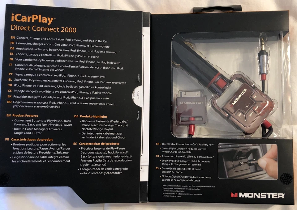 Monster iCarPlay Direct Connect 2000 for iPod iPhone iPad Connect Charge Control - Image 2 of 3