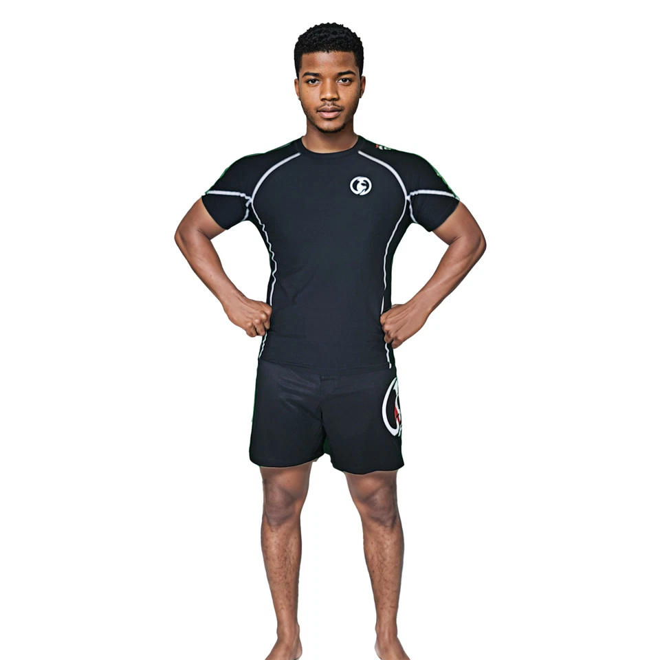 Camisa de compresión KOMBAT para hombre BJJ protección contra erupciones manga corta, MMA No-Gi Foto 2 de 4