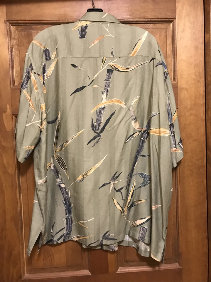 Camisa Toni Richards Honolulu Pura Seda Para Hombre Salvia Hawaiana XL Foto 4 de 4