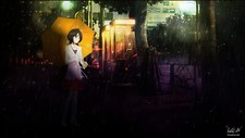 Anime bleach girls umbrella kuchiki rukia rain urban Playmat Gaming Mat Desk