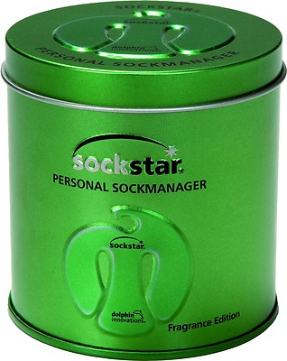 SOCKSTAR SOCKENKLAMMERN 20 Stück in 4 Farben in der Metallic Green Präsentdose
