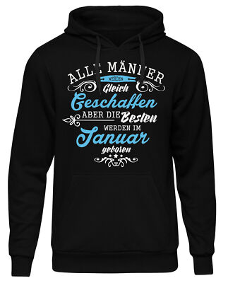 Geboren im Herren Kapuzenpullover | Monat Geburtstag Sternzeichen Party | blau