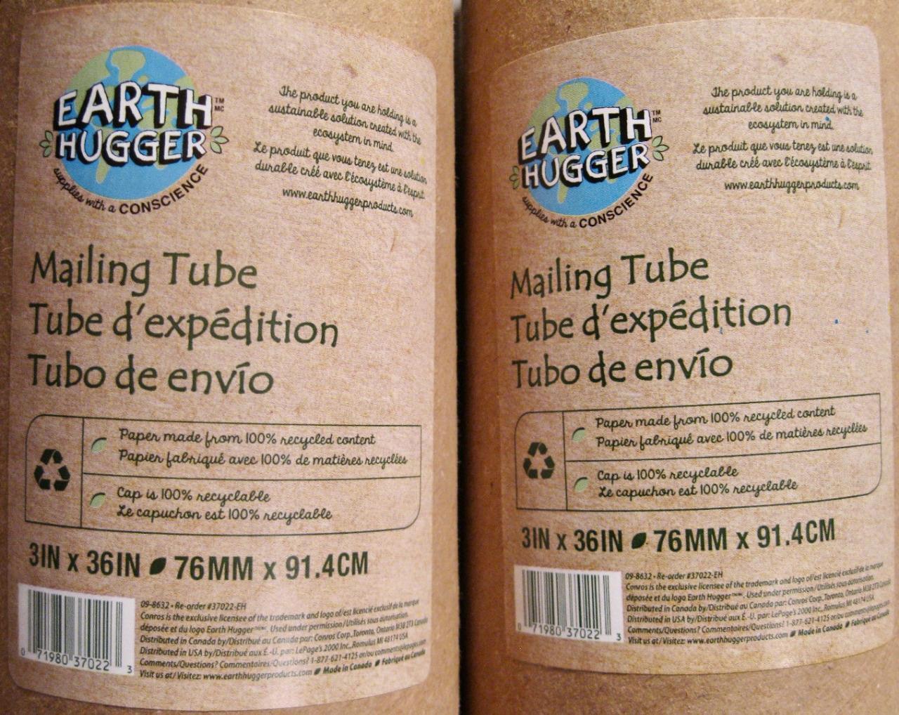 10 Earth Hugger Mailing Tubes UNUSED Large Size 36 Inch x 3 Inch 100%  Recycled O
