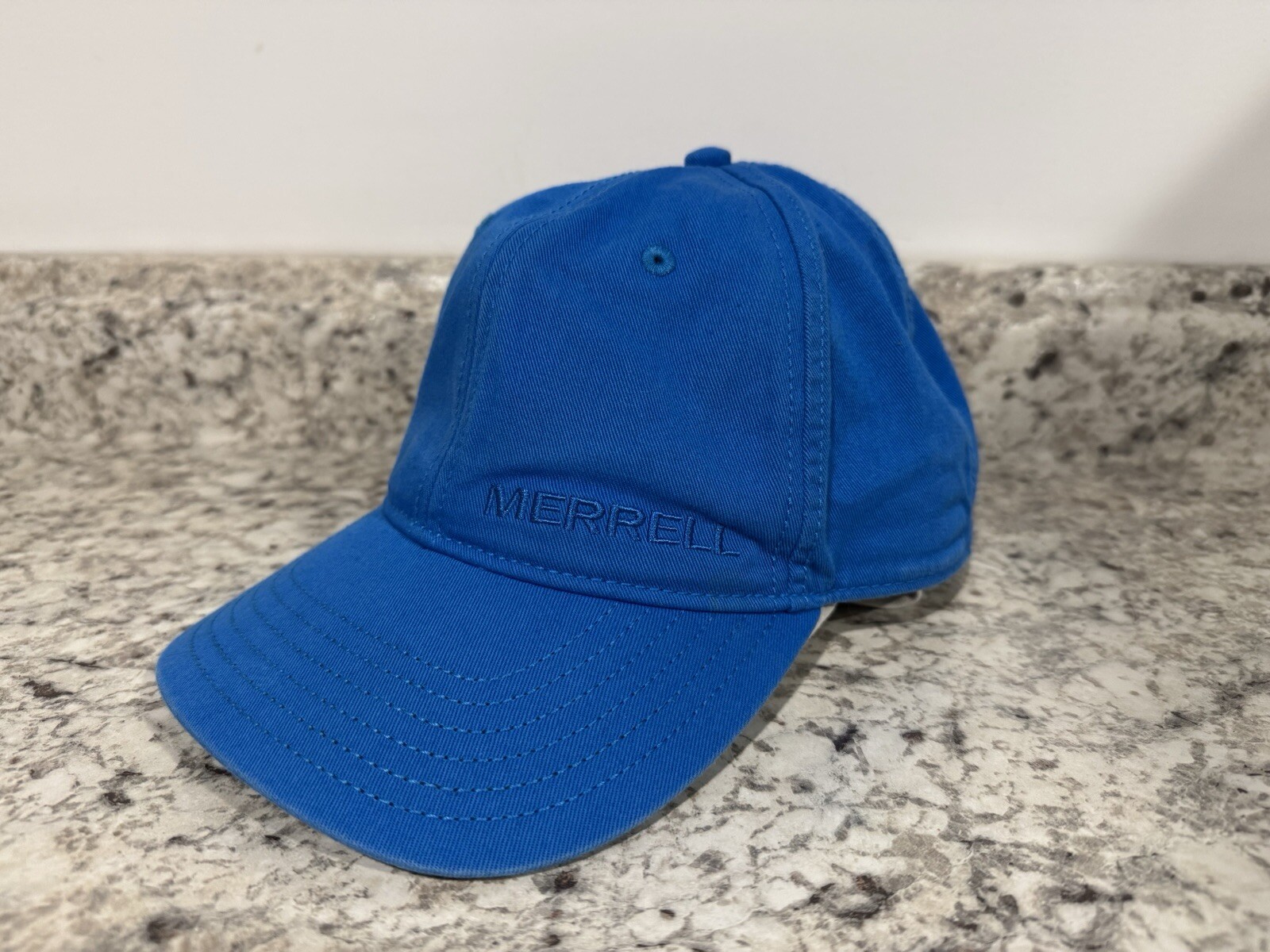 Cappello Merrell ricamato 100% cotone cinturino regolabile blu royal