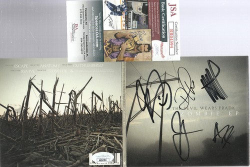 Firmado The Devil Wears Prada Autografiado Zombie Ep CD CERTIFICADO JSA # RR04954 - Imagen 3 de 7