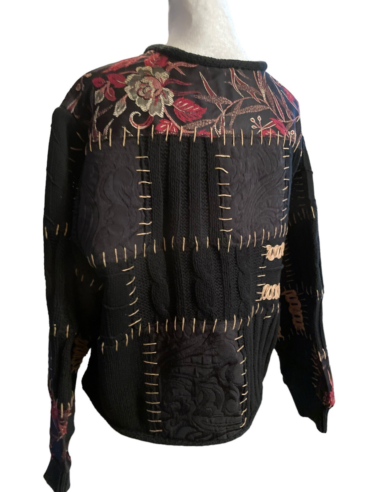 Sandy Starkman Patchwork Sweater Cardigan Medium … - image 6