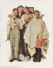 Norman Rockwell 1977 Vintage "Barbershop Quartet" Mini Poster Lithograph