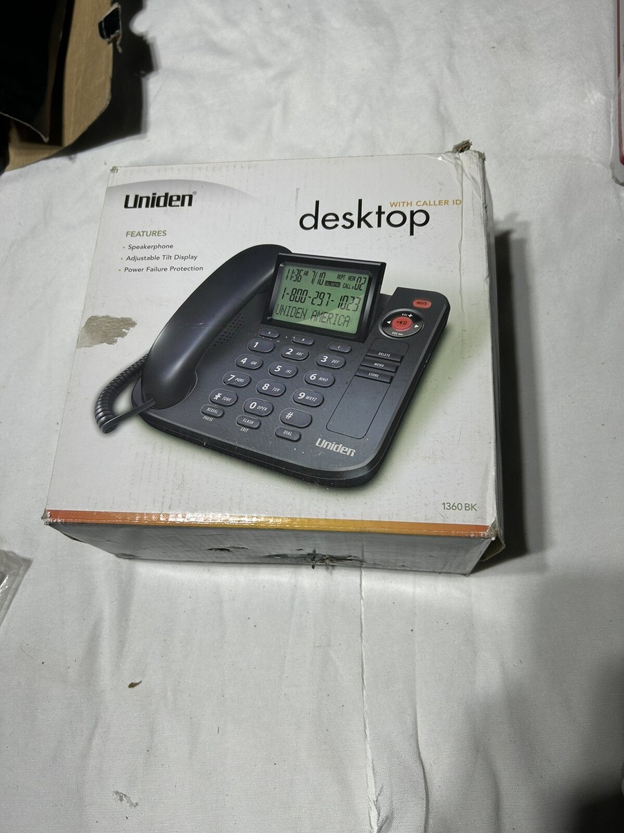Telephone- Uniden 1360 BK Single Line Desktop Phone w/Caller ID