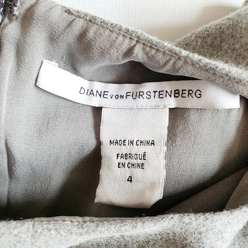 Diane Von Furstenburg Dress Wool UK 8 DVF Laine Shift Grey Split Occasion Wear - Picture 5 of 13