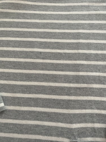 Hanna Andersson Sz 5 Gray & White Stripe Floral Long Sleeve A-line Sweater Dress - Picture 2 of 3