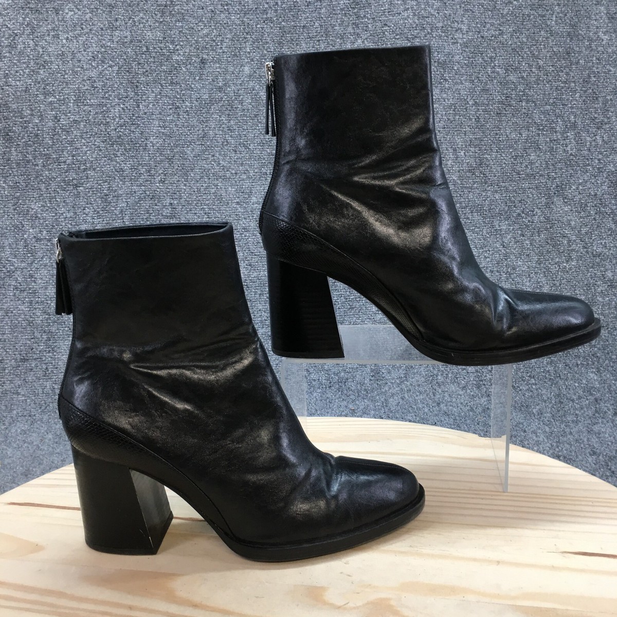 Ankle Boots Black Heels With Zipper In Back Zara Boots Womens 41