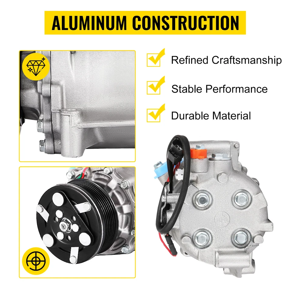 VEVOR AC A/C Compressor w/ Clutch for Honda Civic 1.8L 2006-2011 Foto 4 de 4