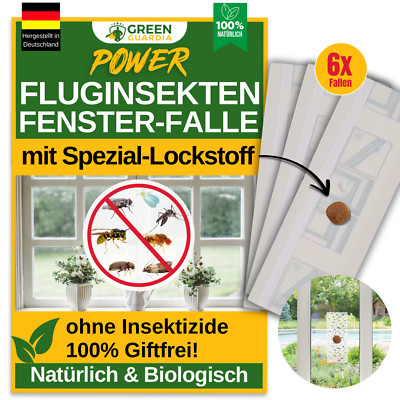 Fenster Fluginsektenfalle mit Spezial-Lockstoff -6x Fallen- gegen Fluginsekten