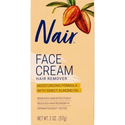 Nair Hair Remover Face Cream Upper Lip Chin & Face Gently Exfoliates Skin 2oz