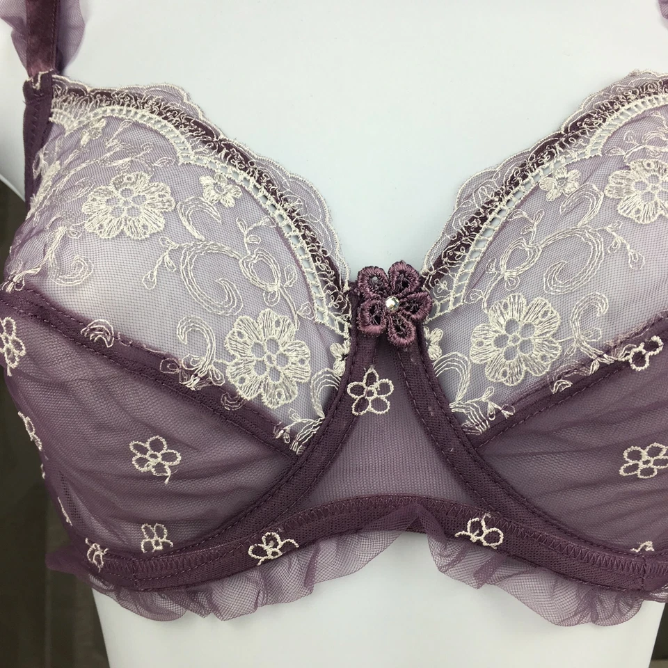 Sujetador lencería sexy transparente con aros de encaje ALEGRO - violeta 9003 - 30-40 nuevo con etiquetas Foto 2 de 4