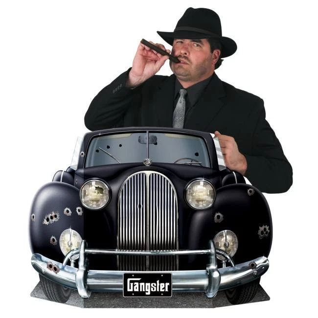 BEISTLE Gangster Car Photo Prop 37" x 25" Paper 1920's Gatsby Decorations Roaring 20s