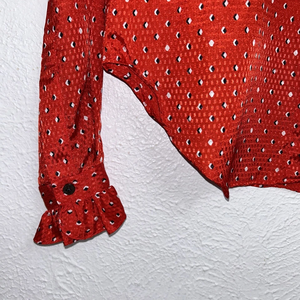 Blusa vintage Saks Fifth Avenue X Evan picónica roja top pequeña para mujer mediana Foto 4 de 4