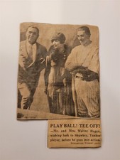 Walter Hagen Golf Bob Shawkey Yankees 1926 Baseball Picture Panel