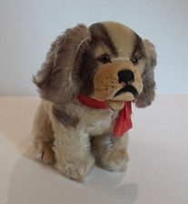 CUTE VINTAGE 1950's STEIFF 6.25" MOHAIR "COCKIE" COCKER SPANIEL DOG, BUTTON/ID