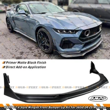 For 2024-25 Ford Mustang S650 AMPP GT-V Style Winglet Front Bumper Lip Splitter