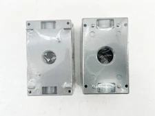New Lot of 2 Hubbell Outdoor 5323-0 Gray Single Gang Box