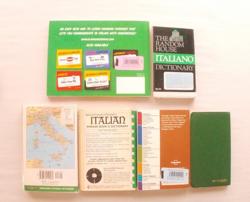 6 ITALIAN DICTIONARY VEST POCKET AT A GLANCE SLANGUAGE PB PHRASE BOOK - Picture 2 of 3