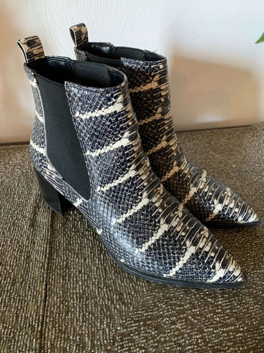 ballon træner portugisisk Black &amp; White Snake print / sz 8 / NINE WEST Honor Chelsea Boots | eBay