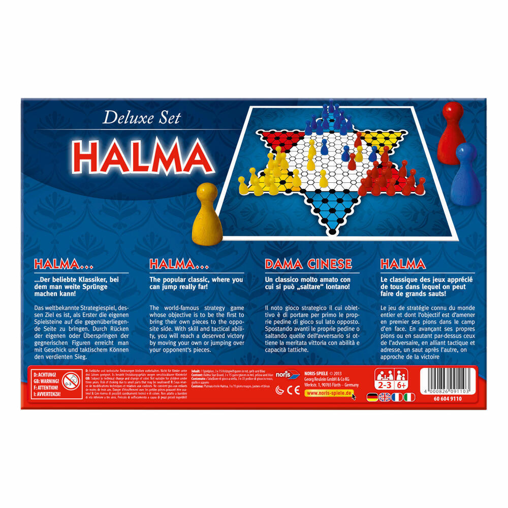 Thumbnail - Noris Deluxe Set Halma, Strategiespiel, Brettspiel, Denkspiel, Kinder,