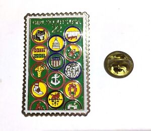1987 GIRL SCOUT 75TH ANNIVERSARY PIN 22 CENT USPS STAMP JUNIOR BADGES ...