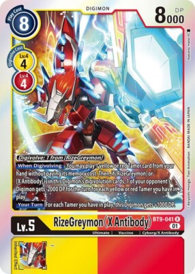 RizeGreymon (X Antibody) - BT9-041 NM - Digimon TCG