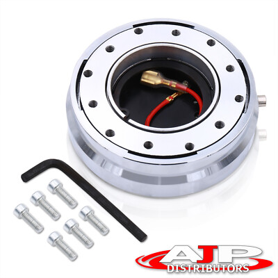 Chrome 6Hole Short Hub Quick Steering Wheel Release Adapter 1.5'' Thin For Toyota