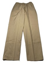 NEW Alfred Dunner Classic Fit Pull On Pants Sz 14 Tan Proportion Medium