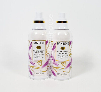 2 Pantene pro-v PERFECTLY UNDONE Texturizing Sugar Hair Spray 3.7 fl oz NO CAP