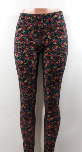 NWT LuLaRoe TC Leggings Green w/ Red & Yellow Floral Design - Tall and Curvy (12 - Picture 1 of 6