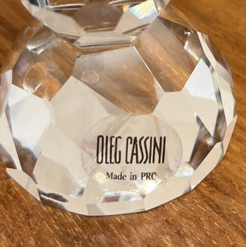 Oleg Cassini Crystal Candle Stick Holders Taper Set of 2