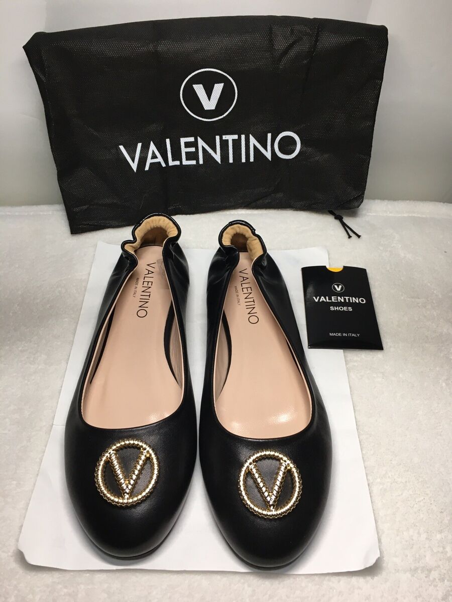 Mario Valentino Black Malva V-Logo Ballet Flats Leather Mini Mario Valentino Black Malva V-Logo Ballet Flats Leather Mini