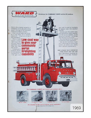 Ward Lafrance Fire Truck Apparatus VTG Brochure Ad Reproduction Print 8.5x11''