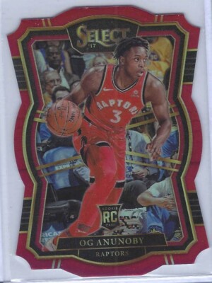 OG ANUNOBY 2017-18 PANINI SELECT PREIMER LEVEL RED PRIZM DIE CUT RC #D 024/135