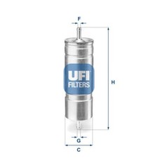 UFI Fuel Filter Insert 204mm Height 55mm Outer Diameter Fits Alpina Bertone BMW