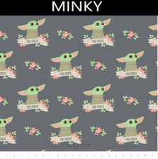 Star Wars The Mandalorian Child Banner Minky Chamois 58" Fabric by the Yard